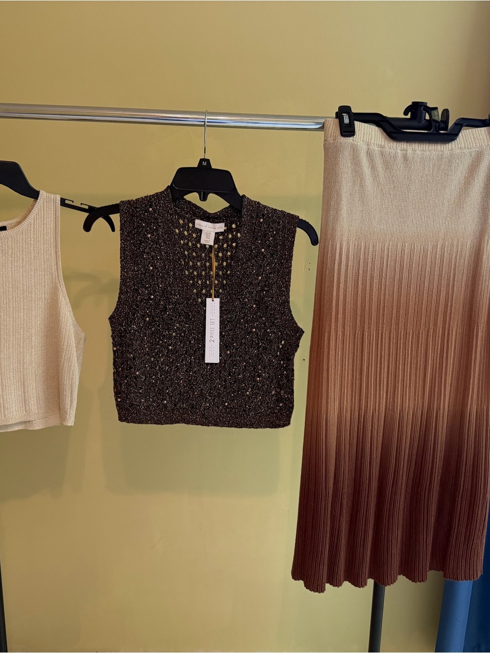 Beaded Black Cropped Vest - Sleeveless Evening Top with Skirt